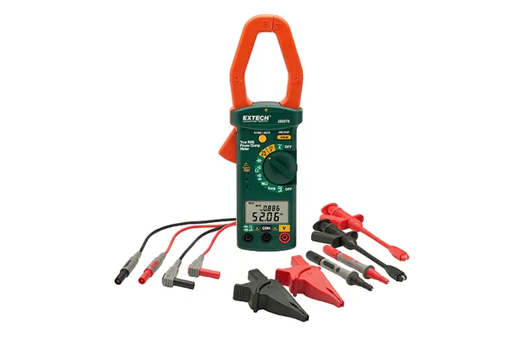 Extech Instruments Single Phase/Three Phase 1000A AC Power Clamp Meter Kit